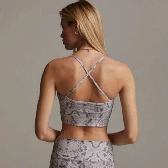 NWT VARLEY Womens Taupe Grey Snake Print Irene Bra Size XS - Picture 2 of 6
